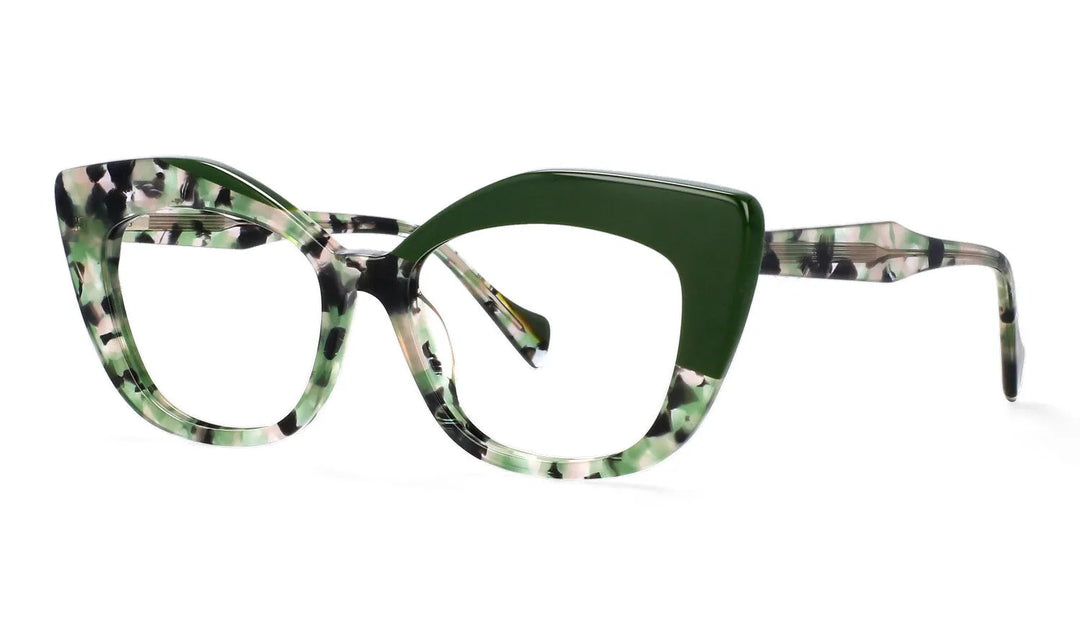 CCspace Women's Full Rim Square Cat Eye Acetate Reading Glasses R56960 Reading Glasses CCspace green 0