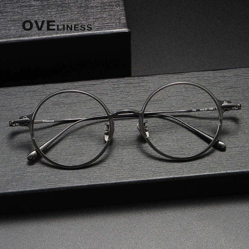 Oveliness Unisex Full Rim Round Titanium Eyeglasses 4920 Full Rim Oveliness