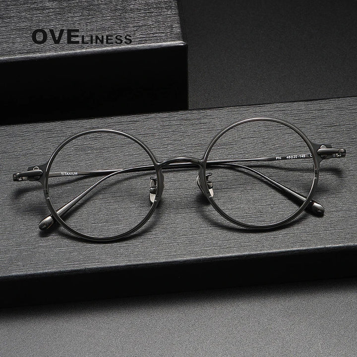Oveliness Unisex Full Rim Round Titanium Eyeglasses 4920 Full Rim Oveliness