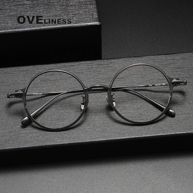 Oveliness Unisex Full Rim Round Titanium Eyeglasses 4920 Full Rim Oveliness   