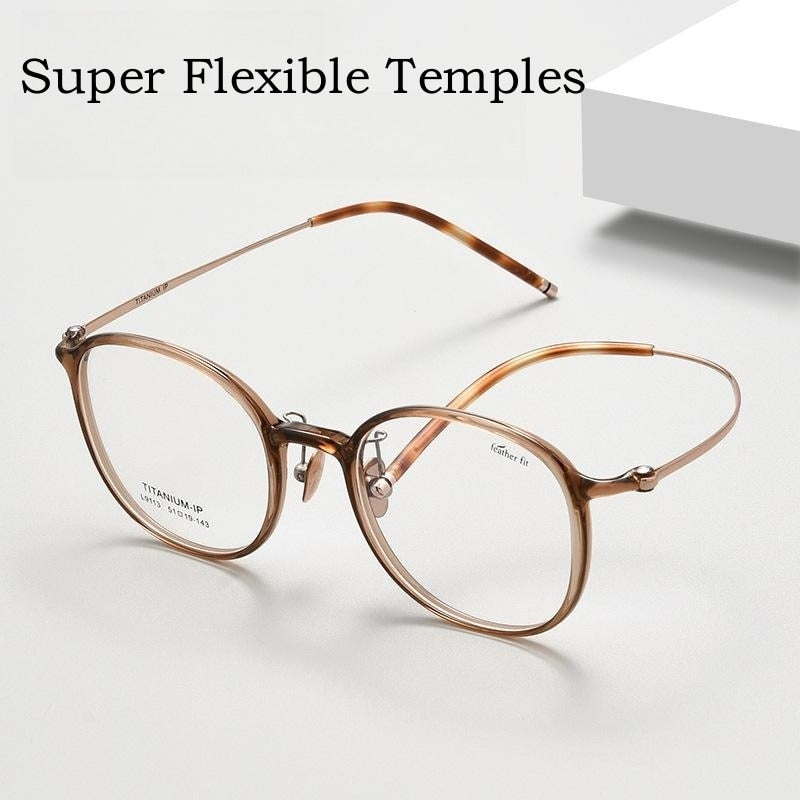 Yimaruili Unisex Full Rim Round Tr 90 Titanium Eyeglasses L9113y Full Rim Yimaruili Eyeglasses