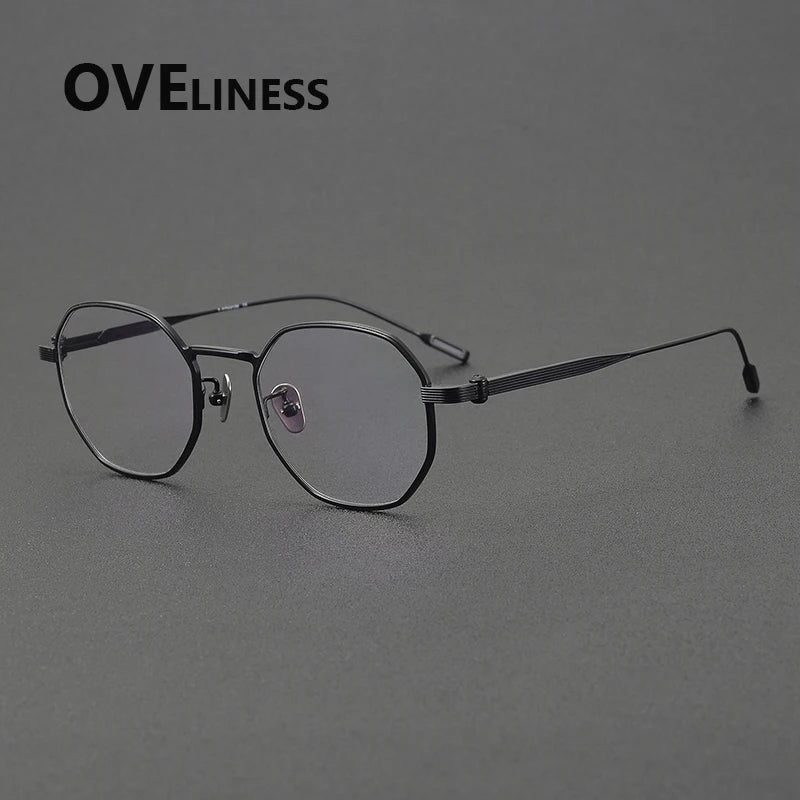 Oveliness Women's Full Rim Square Oval Titanium Eyeglasses 872130 Full Rim Oveliness black