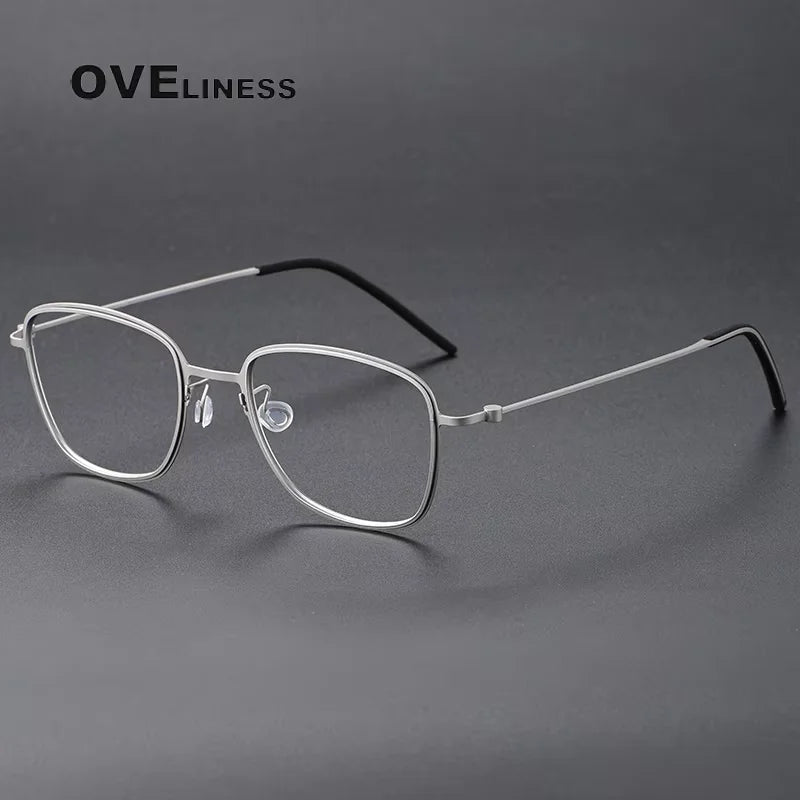 Oveliness Women's Full Rim Polygon Square Titanium Eyeglasses 55304