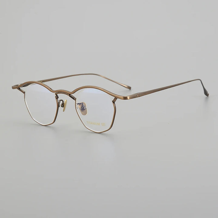 Muzz Unisex Full Rim Small Brow Line Polygon Titanium Eyeglasses Mu004 Full Rim Muzz C5