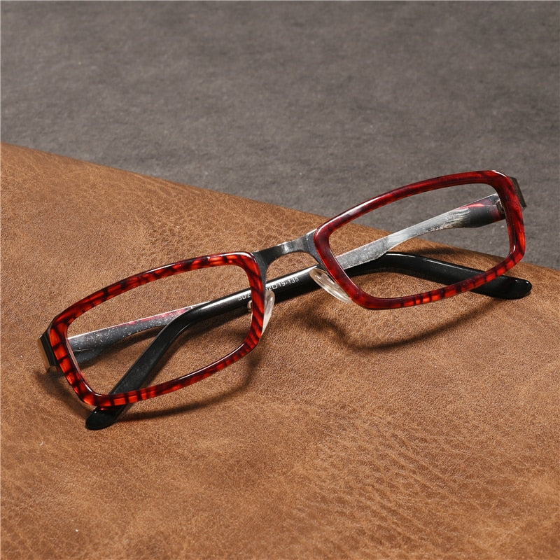 Cubojue Unisex Full Rim Rectangle Alloy Presbyopic Reading Glasses 2108p Reading Glasses Cubojue anti blue light 0 red