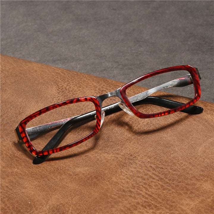 Cubojue Unisex Full Rim Rectangle Alloy Presbyopic Reading Glasses 2108p Reading Glasses Cubojue anti blue light 0 red