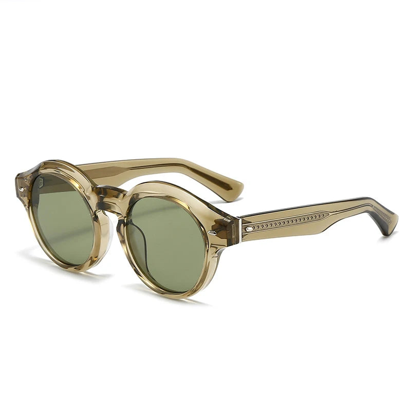 Nobler Women's Full Rim Round Cat Eye Acetate Polarized Sunglasses 5493 Sunglasses Nobler C3
