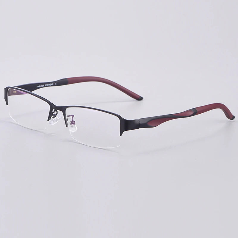 Hdcrafter Unisex Semi Rim Square Tr 90 Titanium Alloy Eyeglasses 62681