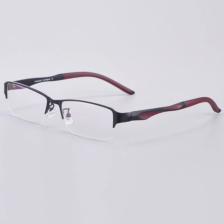 Hdcrafter Unisex Semi Rim Square Tr 90 Titanium Alloy Eyeglasses 62681