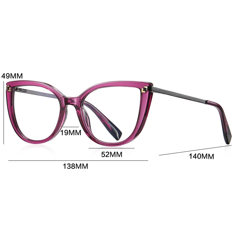 Gatenac Women's Full Rim Cat Eye Tr 90 Titanium Reading Glasses G2128