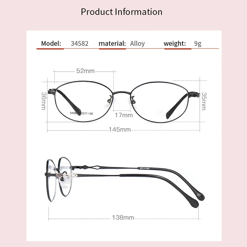 Xbora Unisex Full Rim Oval Square Alloy Eyeglasses 34582