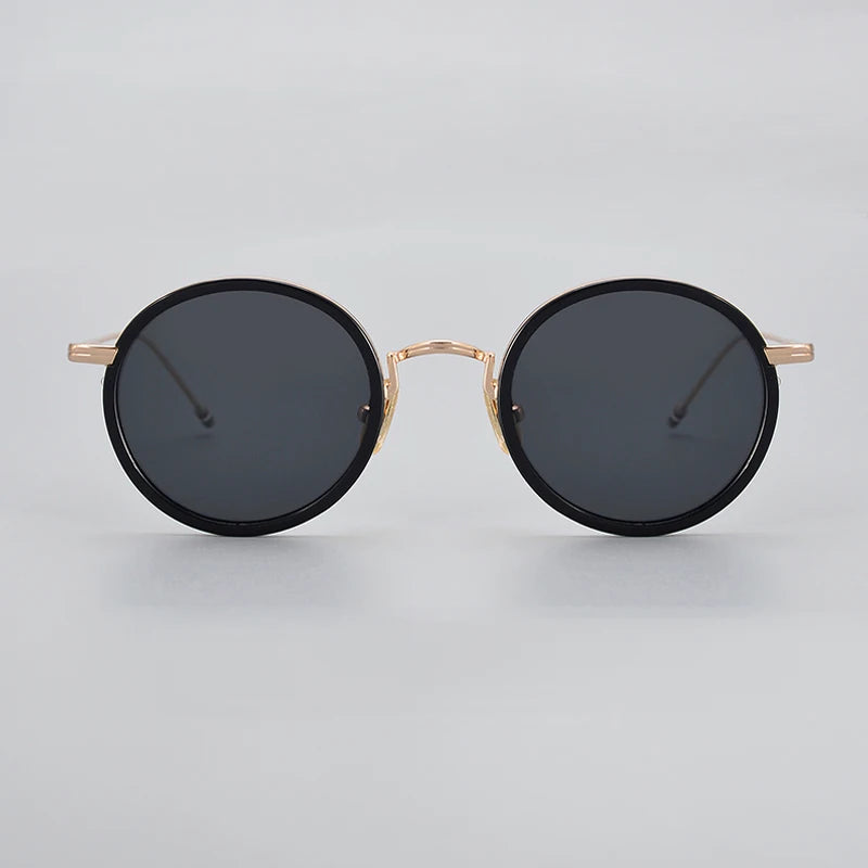 Black Mask Men's Full Rim Alloy Round Polarized Sunglasses X906 Full Rim Black Mask