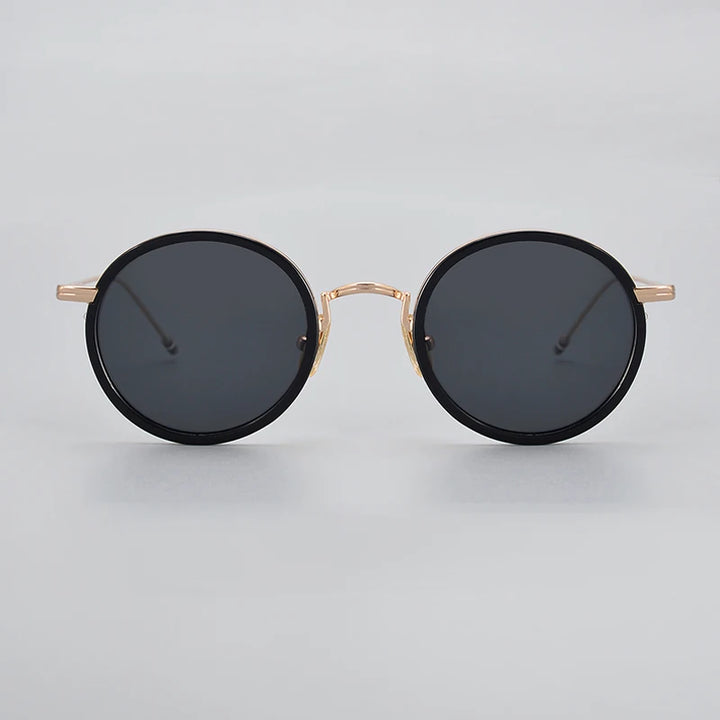 Black Mask Men's Full Rim Alloy Round Polarized Sunglasses X906 Full Rim Black Mask