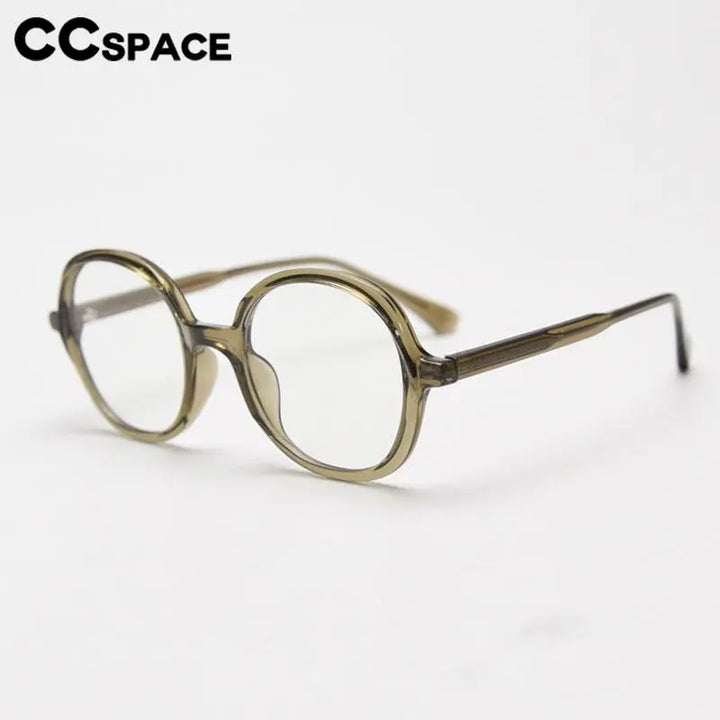 CCspace Unisex Full Rim Large Round Tr 90 Titanium Eyeglasses 56945 Full Rim CCspace