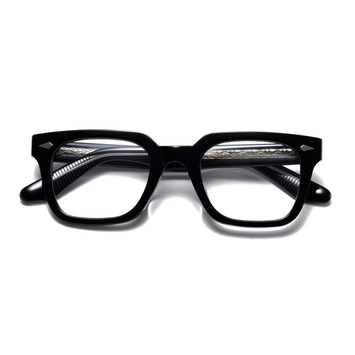 Aror Unisex Full Rim Square Thick Acetate Eyeglasses 13923 Full Rim Aror Black