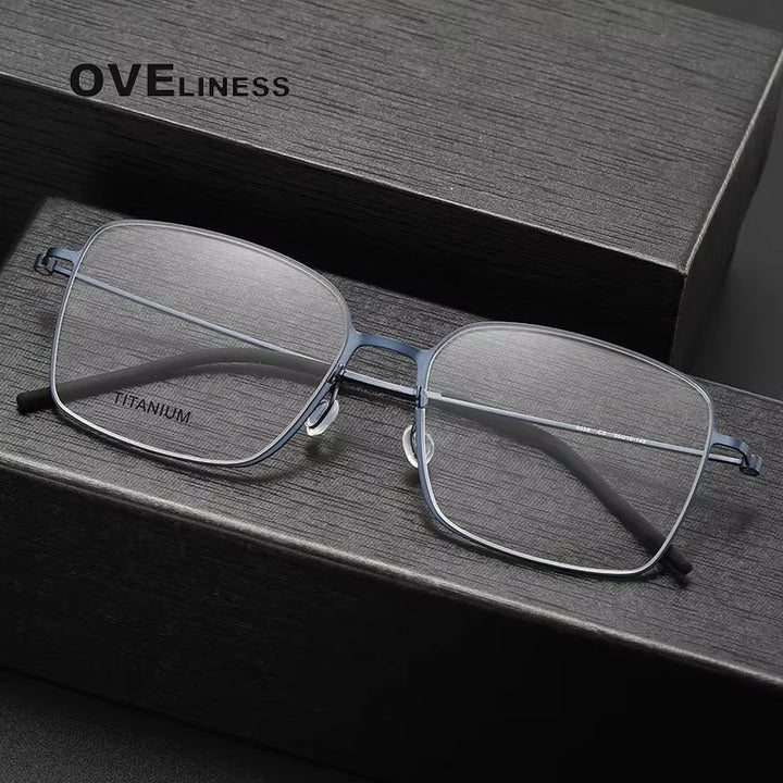 Oveliness Unisex Full Rim Square Screwless Titanium Eyeglasses 65535