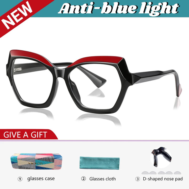 Vicky Women's Full Rim Polygon Tr 90 Titanium Reading Glasses 97043