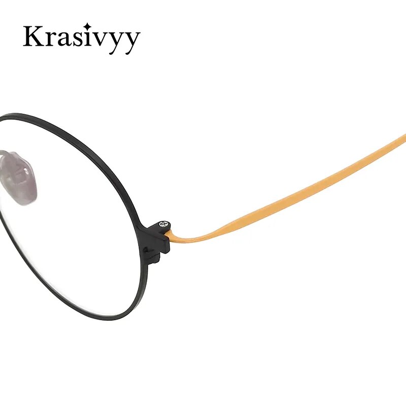 Krasivyy Men's Full Rim Round Titanium Eyeglasses Hm5002 Full Rim Krasivyy   