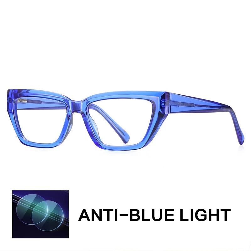 Gatenac Women's Full Rim Square Tr 90 Titanium Reading Glasses G2155