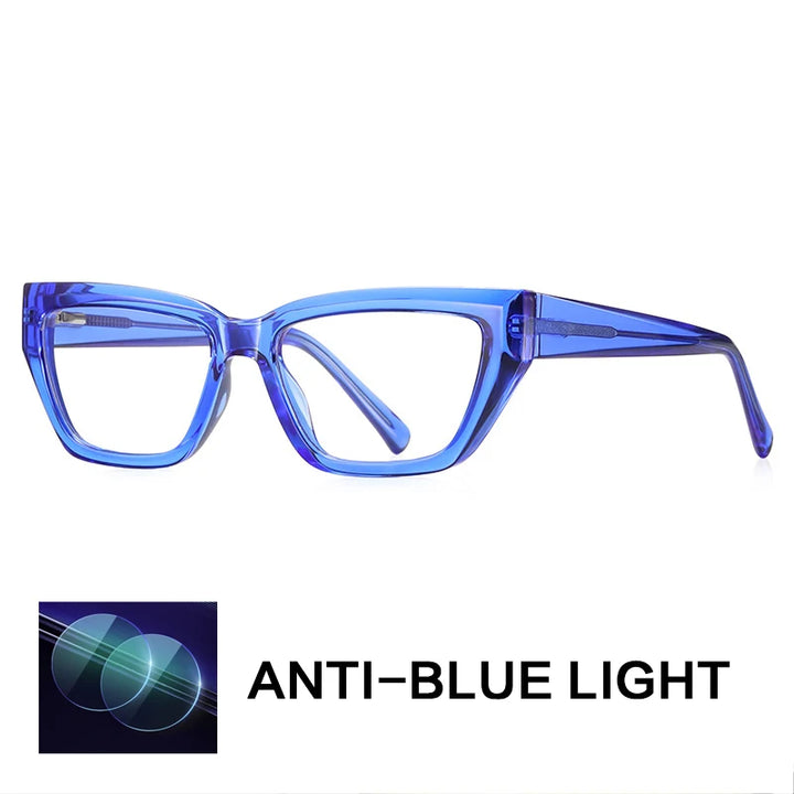 Gatenac Women's Full Rim Square Tr 90 Titanium Reading Glasses G2155