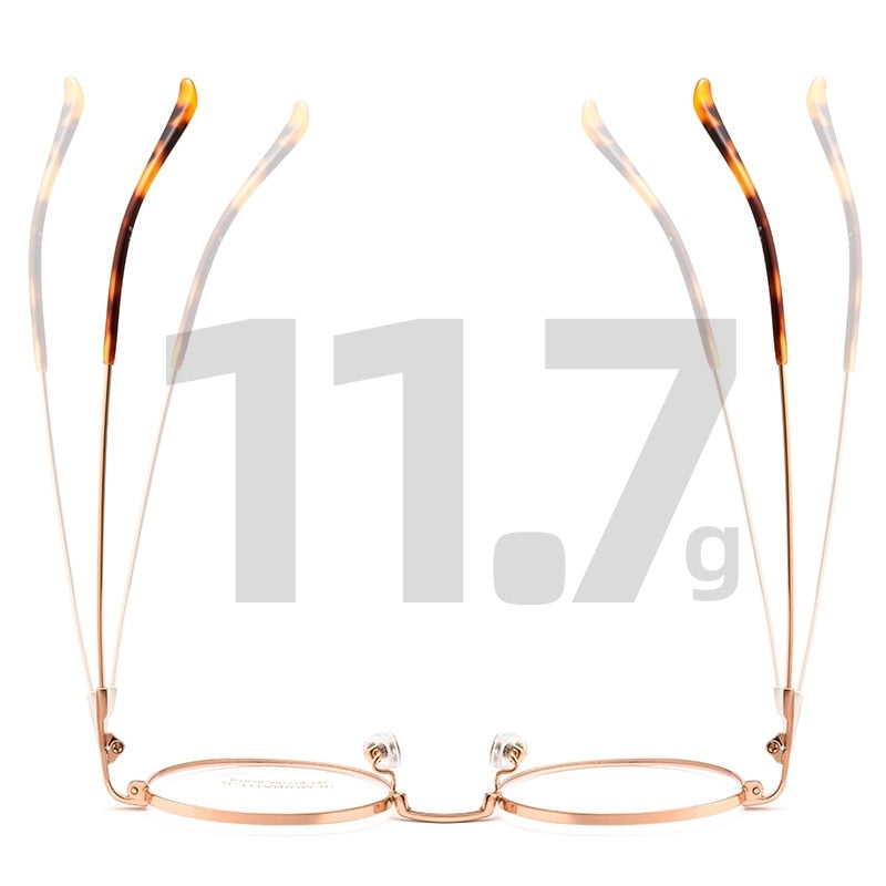 Yimaruili Unisex Full Rim Round Titanium Alloy Eyeglasses Bt038t Full Rim Yimaruili Eyeglasses