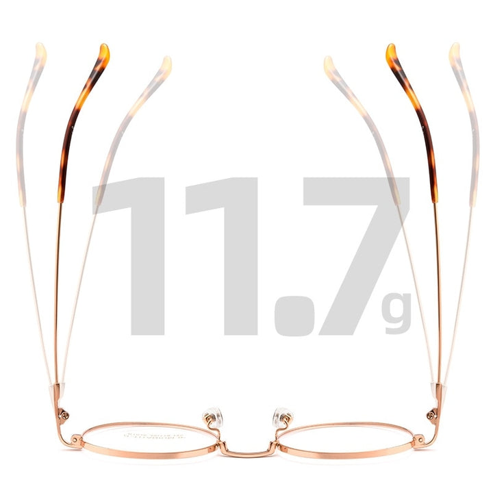 Yimaruili Unisex Full Rim Round Titanium Alloy Eyeglasses Bt038t Full Rim Yimaruili Eyeglasses