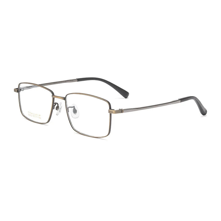 Hotochki Unisex Full Rim Square Titanium Eyeglasses N80012n Full Rim Hotochki bronze