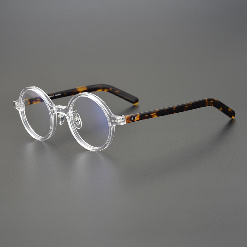 Gatenac Unisex Full Rim Round Acetate Eyeglasses Gxyj1037 Full Rim Gatenac Transparent