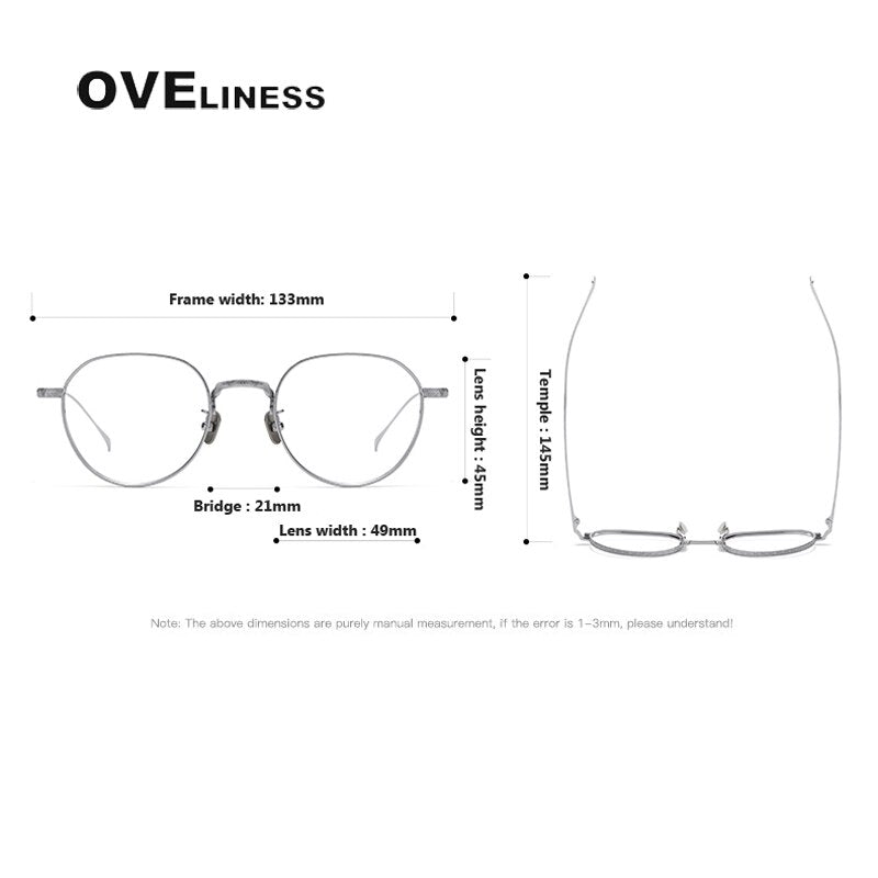 Oveliness Unisex Full Rim Square Titanium Eyeglasses 169 Full Rim Oveliness