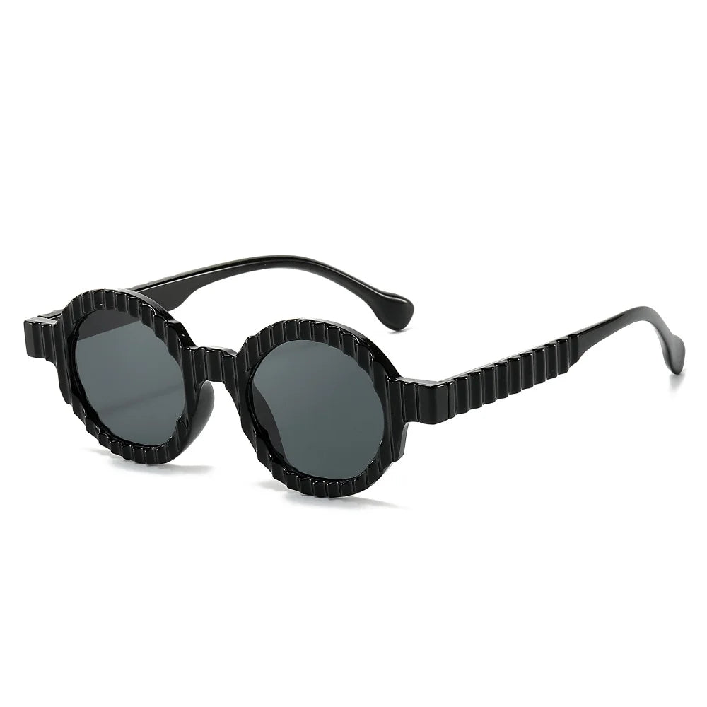CCspace Women's Full Rim Round Polycarbonate UV400 Sunglasses 57504 Sunglasses CCSpace BlackGrey
