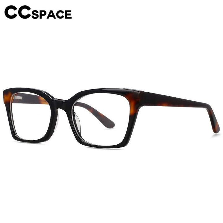 CCspace Unisex Full Rim Square Cat Eye Acetate Fiber Eyeglasses 56554 Full Rim CCspace