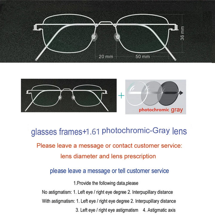 Yujo Unisex Full Rim Oval Square Screwless Steel Eyeglasses 61425