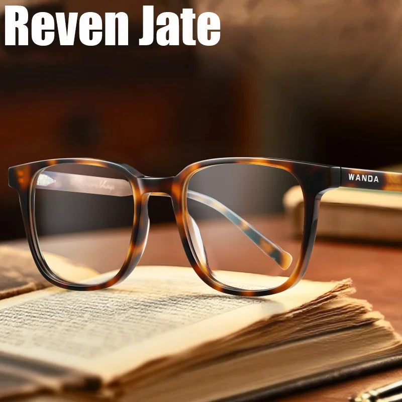 Reven Jate Women's Full Rim Round Square Tr 90 Alloy Eyeglasses 22244