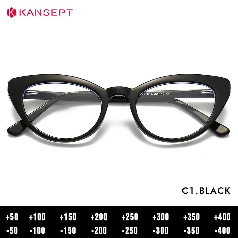Kansept Women's Full Rim Oval Cat Eye Tr 90 Alloy Reading Glasses 58338