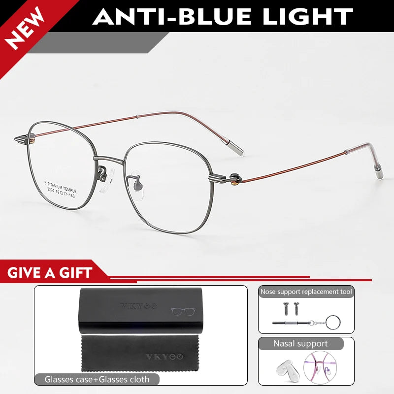 Vicky Women's Full Rim Oval Polygon Titanium Reading Glasses 42204 Reading Glasses Vicky +300 K2204-C2