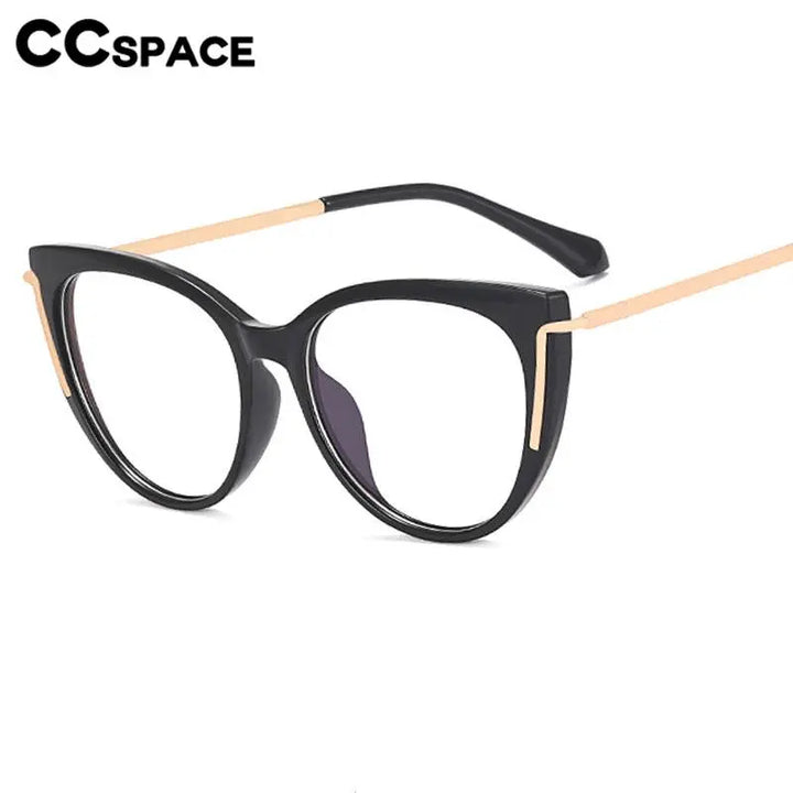 CCspace Women's Full Rim Cat Eye Tr 90 Titanium Eyeglasses 56963 Full Rim CCspace