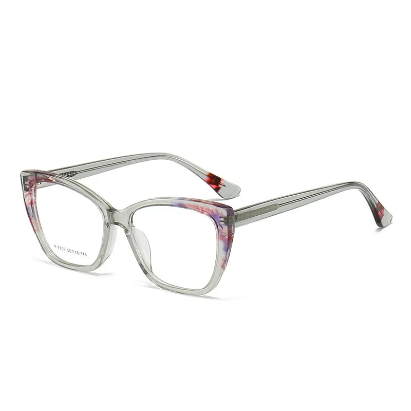 CCspace Unisex Full Rim Large Square Acetate Eyeglasses 56940 Full Rim CCspace C5Grey