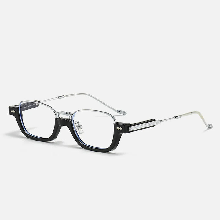 Kocolior Unisex Semi Rim Acetate Stainless Steel Hyperopic Reading Glasses 22015 Reading Glasses Kocolior Black 0 