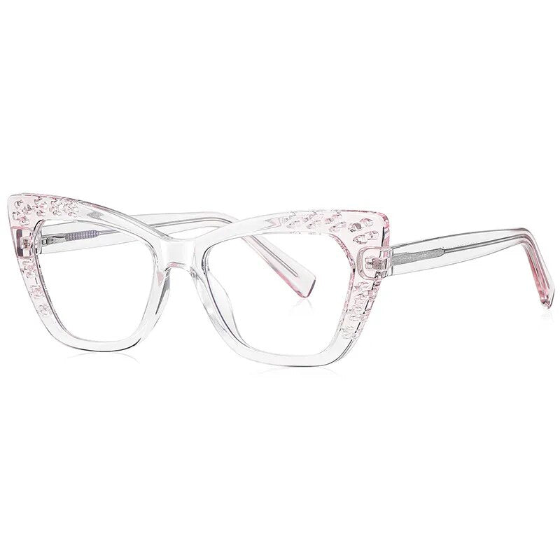 CCspace Women's Full Rim Cat Eye Tr 90 Titanium Reading Glasses R57000 Reading Glasses CCspace C2Clear 0