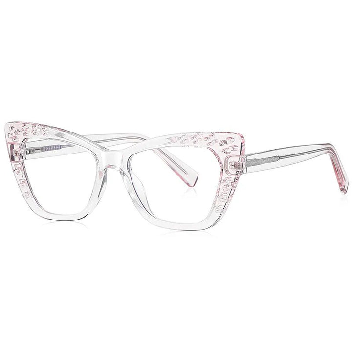 CCspace Women's Full Rim Cat Eye Tr 90 Titanium Reading Glasses R57000 Reading Glasses CCspace C2Clear 0