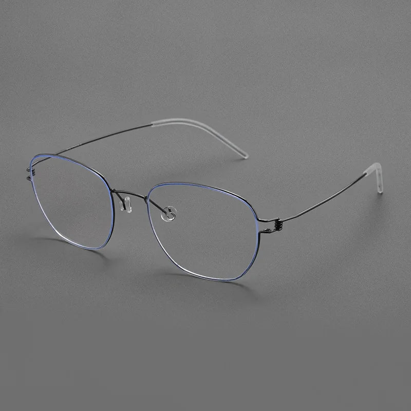 Momoja Women's Full Rim Polygon Screwless Titanium Eyeglasses 70166