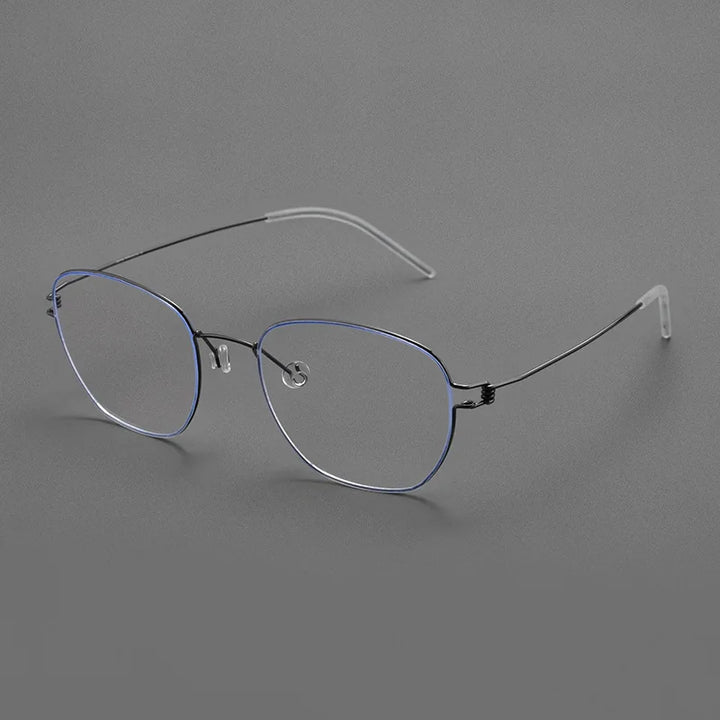 Momoja Women's Full Rim Polygon Screwless Titanium Eyeglasses 70166