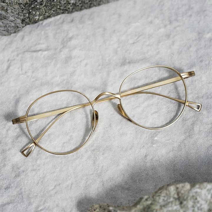 Black Mask Unisex Full Rim Oval Round Titanium Eyeglasses  77113