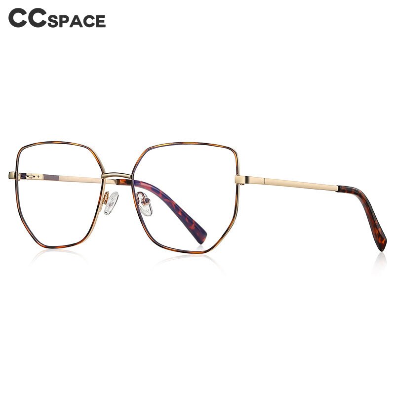 CCspace Unisex Full Rim Irregular Square Alloy Eyeglasses 56272 Full Rim CCspace