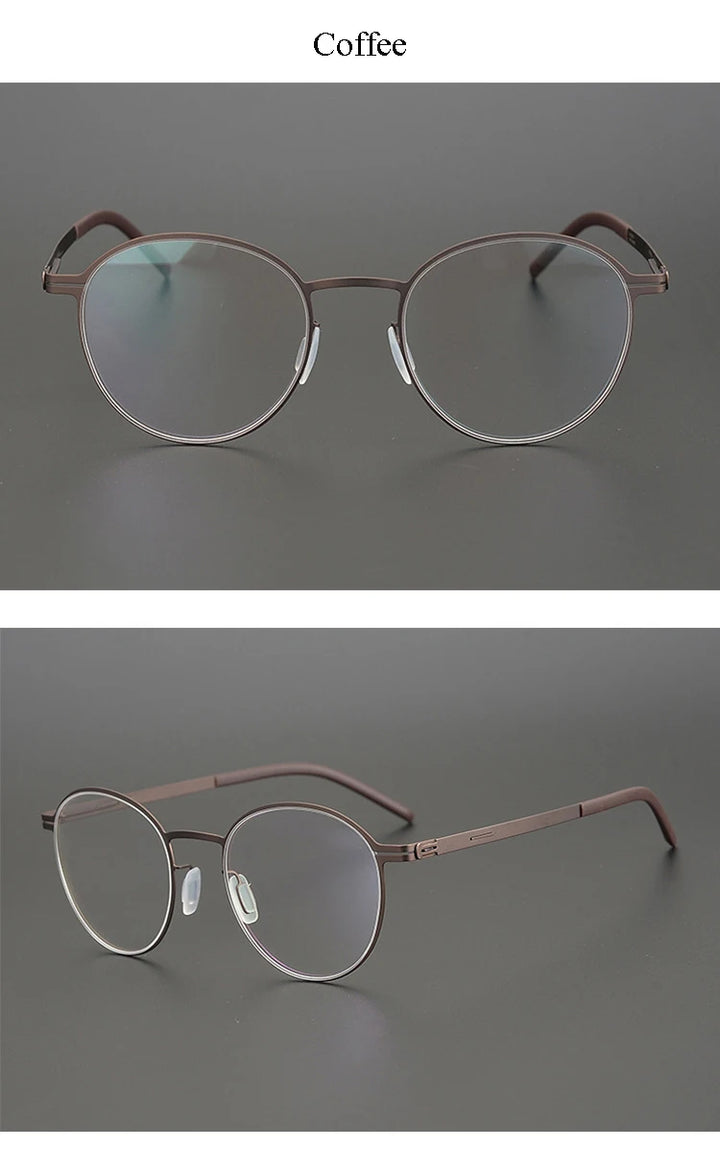 Aimee Women's Full Rim Oval Round Screwless Titanium Eyeglasses 13518