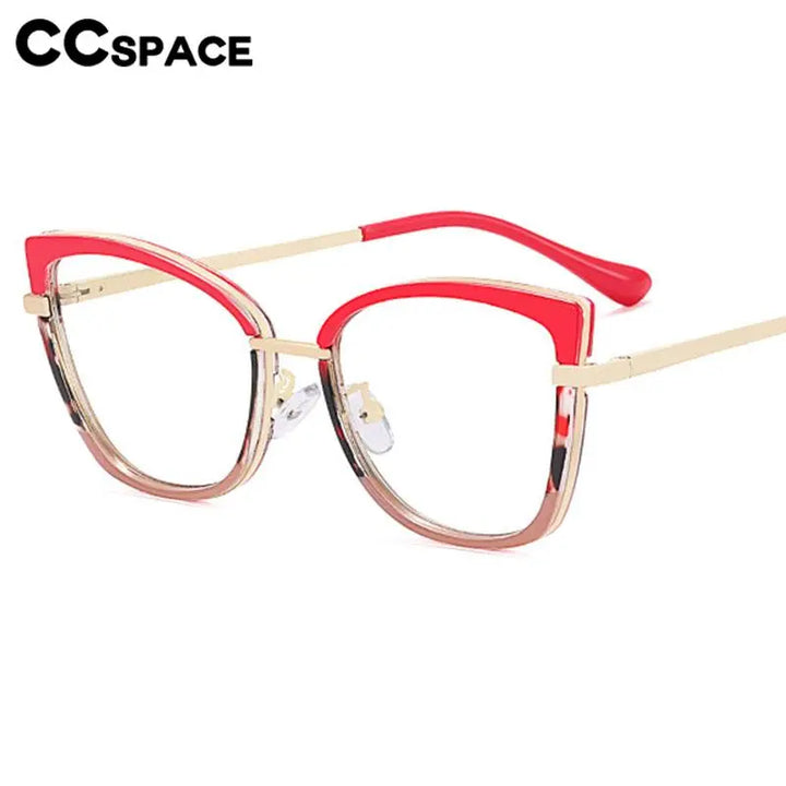 CCspace Women's Full RIm Square Tr 90 Titanium Eyeglasses 56966 Full Rim CCspace