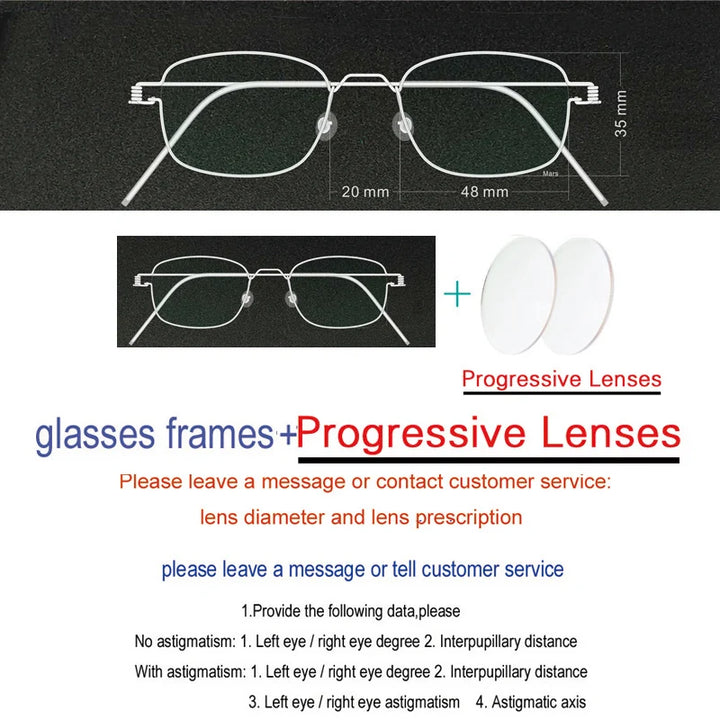 Yujo Unisex Full Rim Oval Square Screwless Steel Eyeglasses 61425