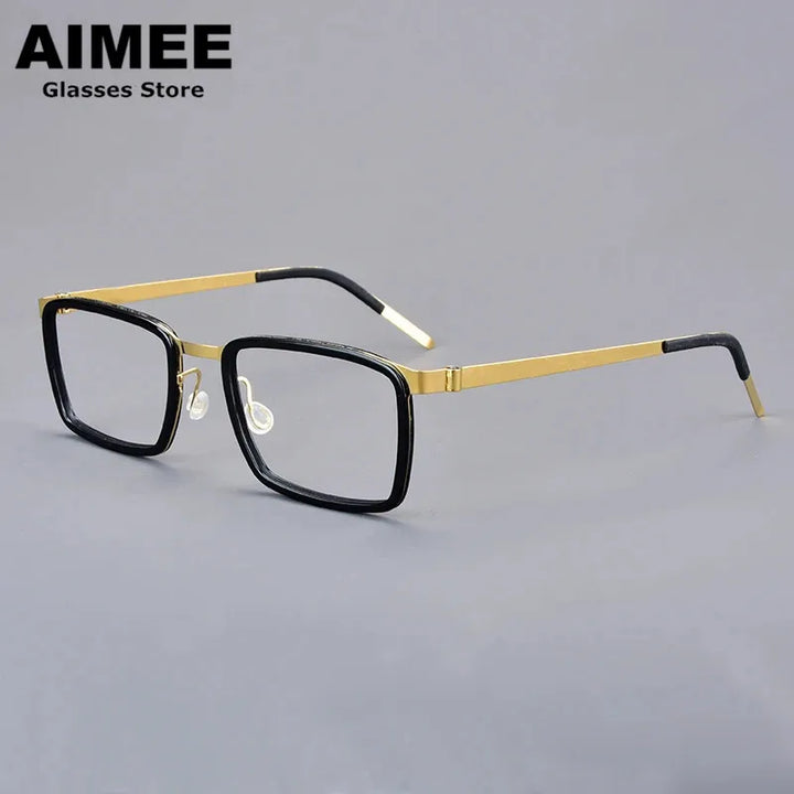 Aimee Unisex Full Rim Square Screwless Titanium Eyeglasses 49711