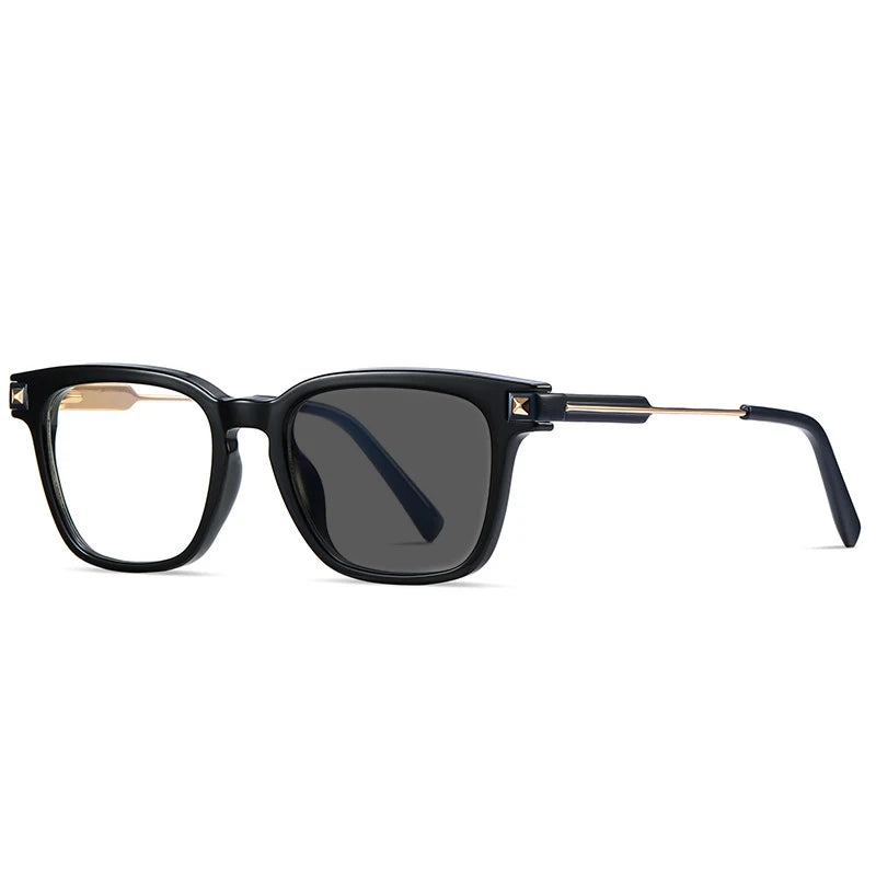Kocolior Unisex Full Rim Square Tr 90 Alloy Hyperopic Reading Glasses 2068 Reading Glasses Kocolior Photochromic Black 0