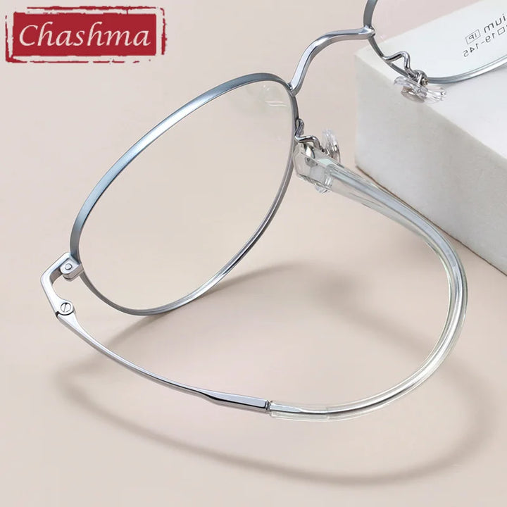 Chashma Ottica Unisex Full Rim Oval Titanium Alloy Eyeglasses 1515 Full Rim Chashma Ottica